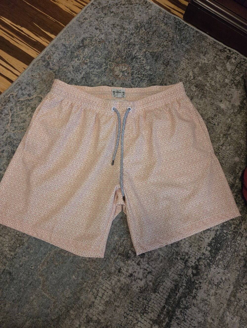 Free Planet Light light salmon Men's Swim Trunks with Contrast Drawstring L